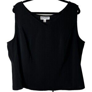 Danny & Nicole Blouse Size 20W Black Sleeveless V-Neck Business Casual Top